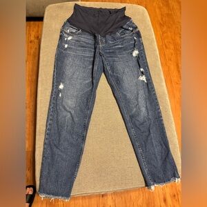 Old Navy Maternity Distressed Blue Jeans 8 Long
